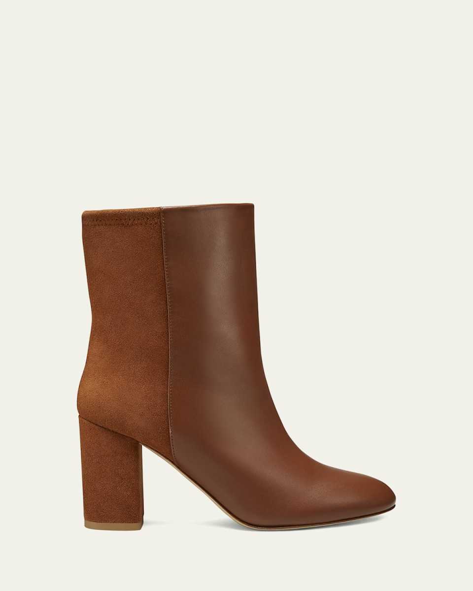 Strut Mixed Leather Ankle Booties